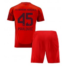 Bayern Munich Aleksandar Pavlovic #45 Hemmaställ Barn 2024-25 Korta ärmar (+ Korta byxor)